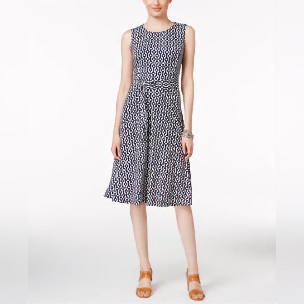NWT CHARTER CLUB Navy & White Dress